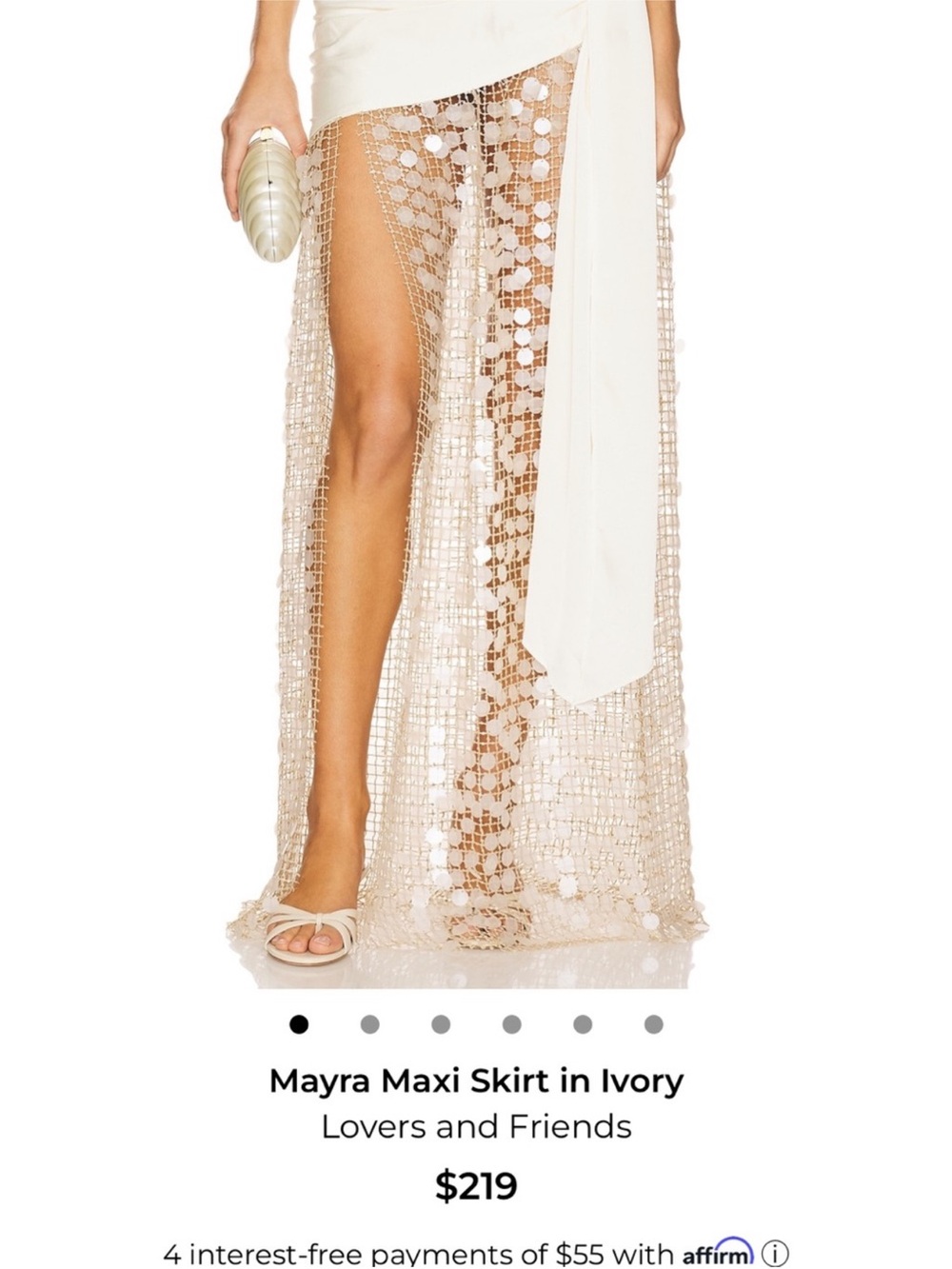 Lovers + Friends Mayra Maxi Skirt in Ivory